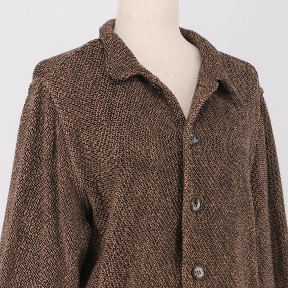 CP SHADES Vintage Jacquard Knit Hand-dyed Multi Brown Button Up Jacket Size S - Picture 3 of 7